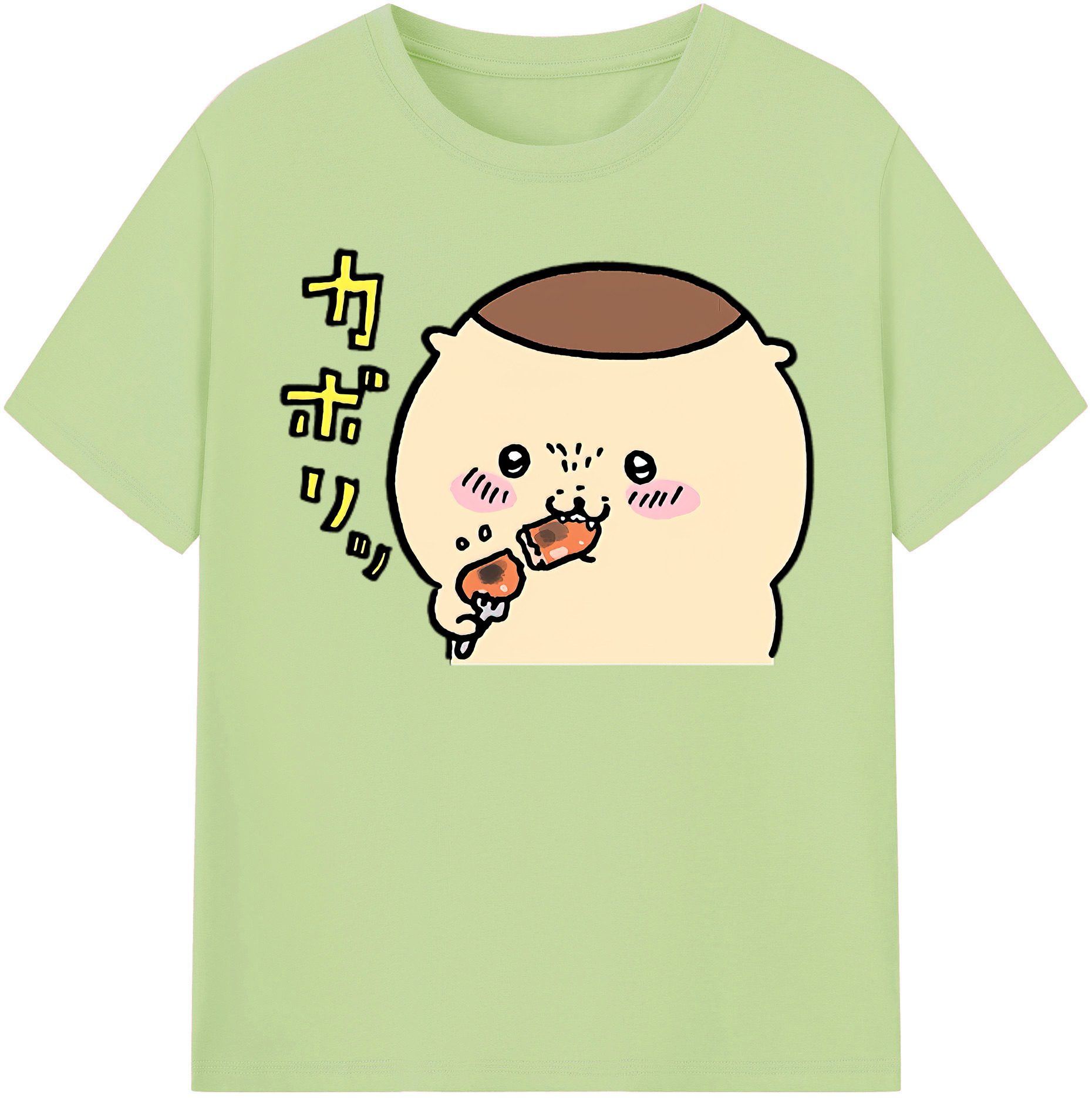 （画像用） ちいかわ くりまんじゅう Chii-kawa kuri manjū 綿100％半袖Tシャツ（フロントプリント）